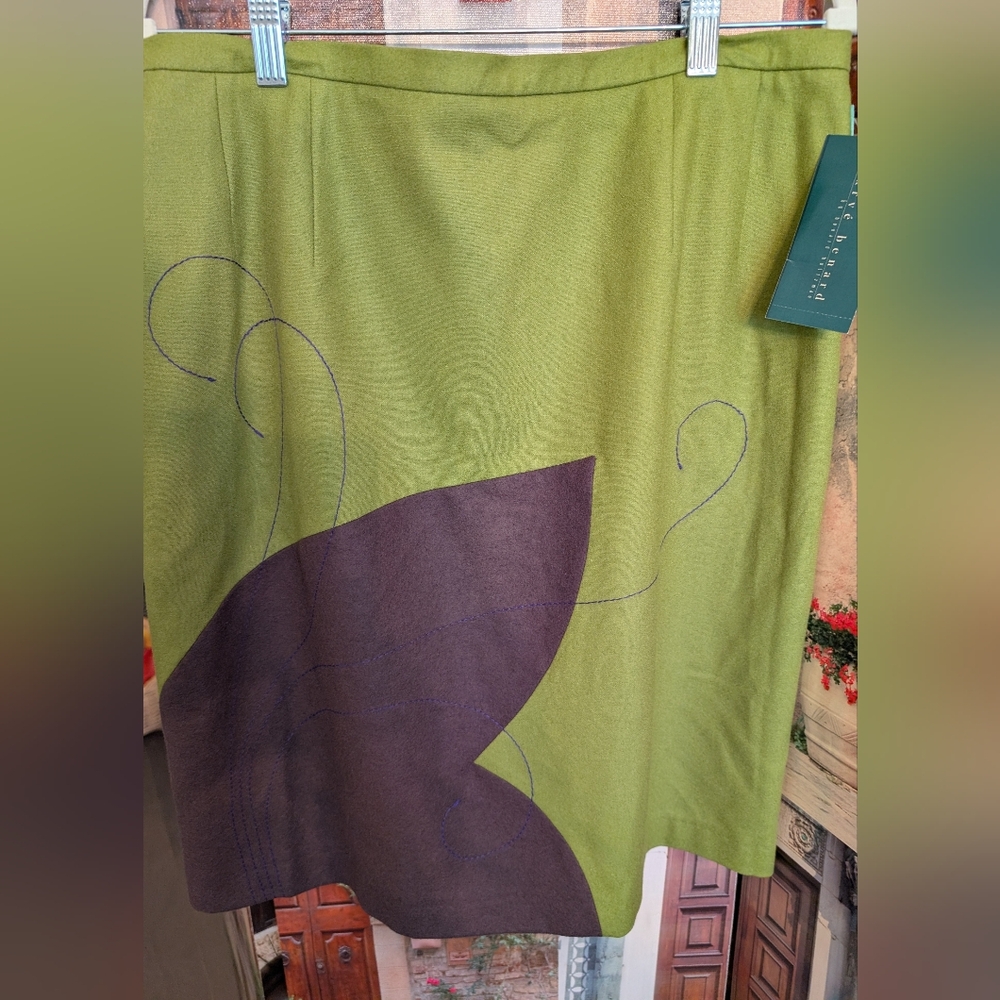 Green and Purple Patterned Skirt